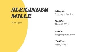 Yellow Personal Profile Resume Business Card