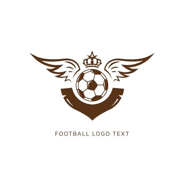 棕色复古足球运动徽章 Logo