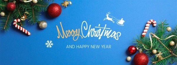 蓝色简单圣诞快乐 Facebook封面