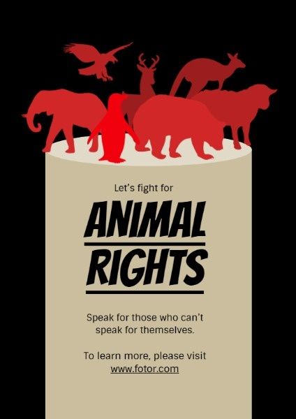 charity, environment, organization, Animal Silhouette Animal Rights Flyer Template
