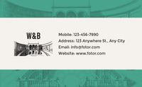 Green Vintage Sketch Construction Agency Business Card