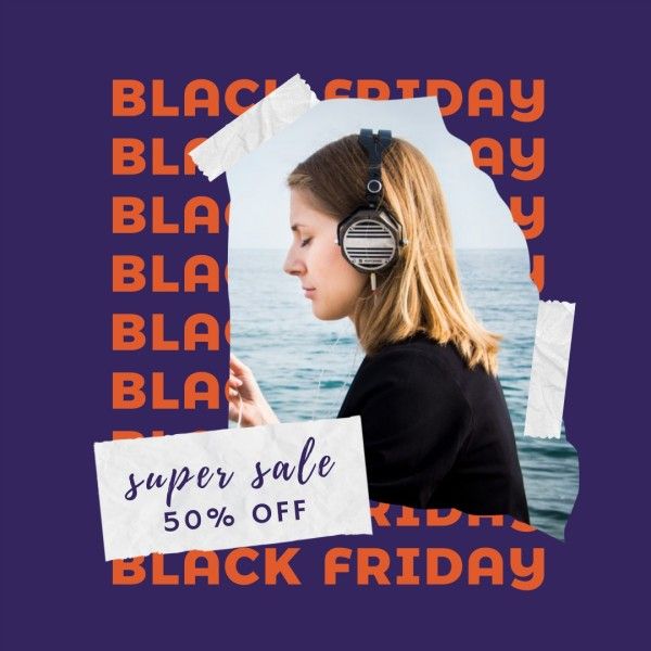 discount, promotion, handbags, Blue Super Black Friday Sale Instagram Post Template