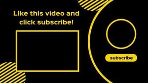 Black Image Shape Background Video Subscribe Youtube End Screen Template  and Ideas for Design | Fotor