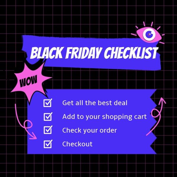 Purple Black Friday Checklist Instagram Post