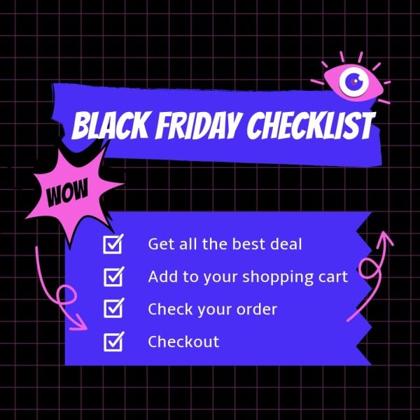 Purple Black Friday Checklist Instagram Post