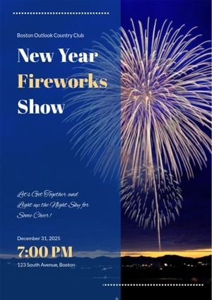 New Year Fireworks Show Flyer Template and Ideas for Design | Fotor