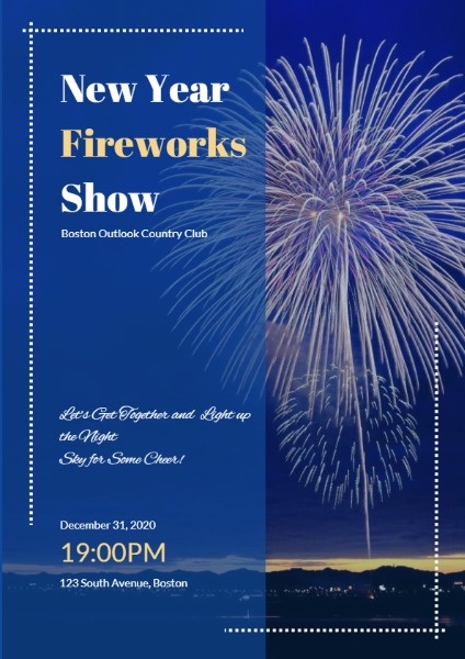 New Year Fireworks Show Flyer