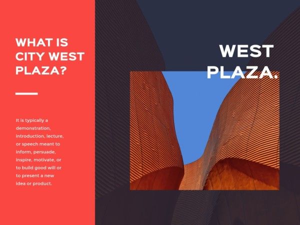 designer,  designers,  graphic design, Black And Red City West Plaza Project Introduction Presentation 4:3 Template