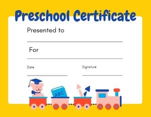 prize, award, awards, Preschool Certificate Template