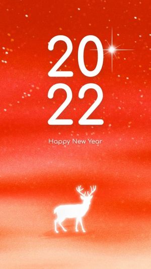 2022, clean, star, Red Gradient Happy New Year Instagram Story Template