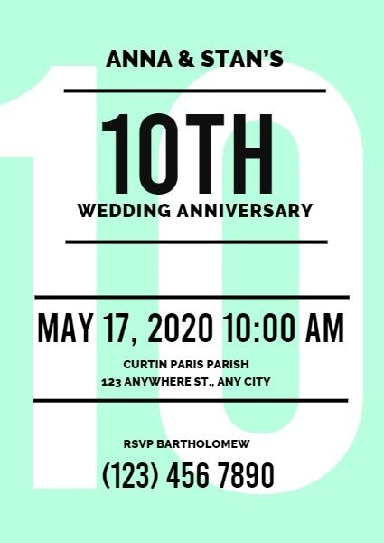 tenth anniversary, parties, event, Wedding Anniversary Ceremony Party Invitation Template