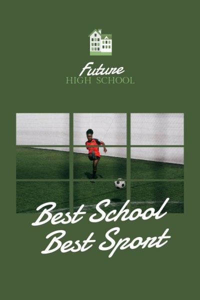 soccor, sport, education, Green School Football Traning Tumblr Graphic Template