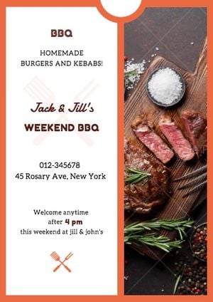 bbq party, party, event, Weekend BBQ Invitation Template