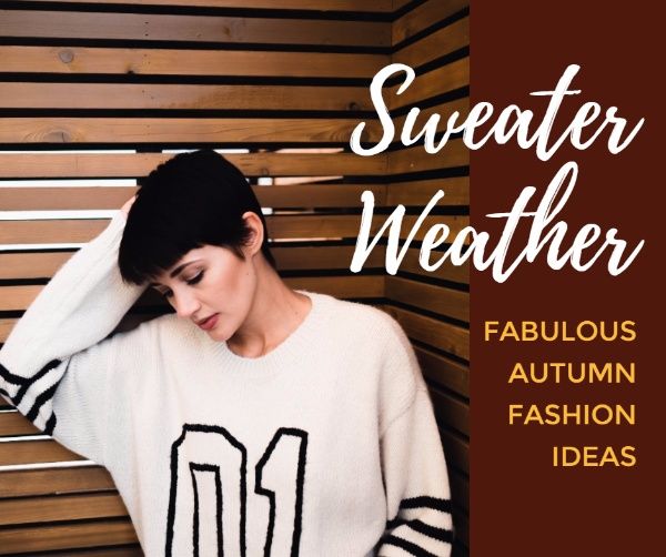woman, autumn fashion, fashion ideas, Fashion sweater autumn idea Facebook Post Template