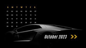 car, date, monthly, October Calendar Template