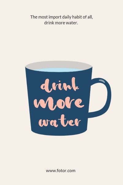 habit, health, advice, Drink More Water Post Pinterest Post Template