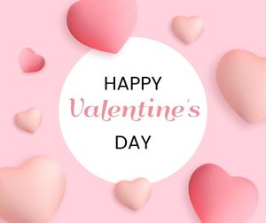 valentine day, love, love, Pink Heart Happy Valentines Day Facebook Post Template