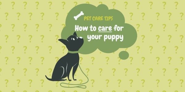 puppy, dog, tips, Pet Care Twitter Post Template
