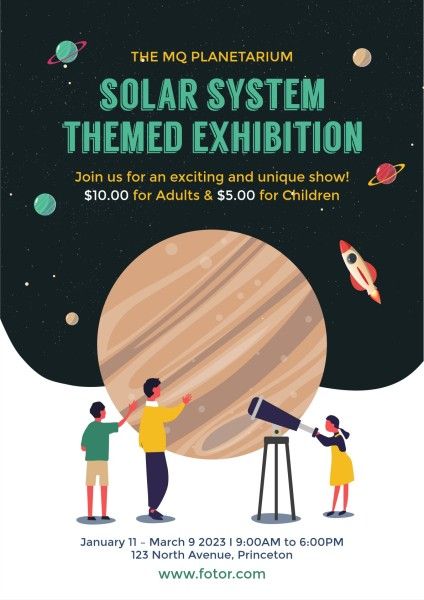 solar, galaxy, universe, Space Exhibition Poster Template
