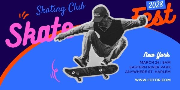 skate, sport, sports, Skating Club Twitter Post Template