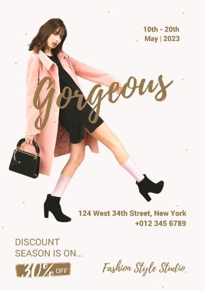 woman, girl, sale, Fashion Style Studio Promotion Poster Template