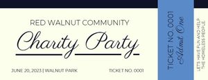 fundraising, fundraiser, ngo, White Charity Party Ticket Template