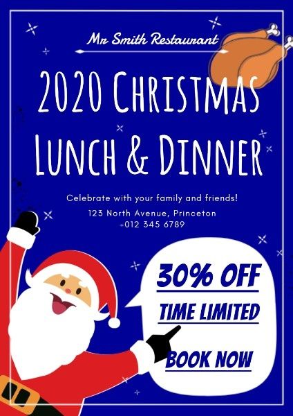 merry christmas, december, christmas eve, Christmas Restaurant Special Offer Poster Template