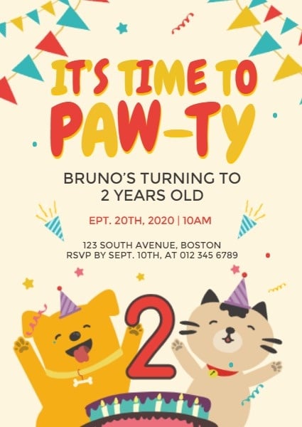 Pet's Birthday Invitation