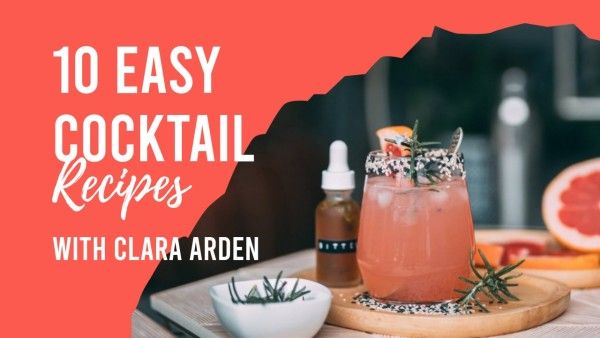 vegan, cocktail, recipes, Red Food Ideas Youtube Thumbnail Template