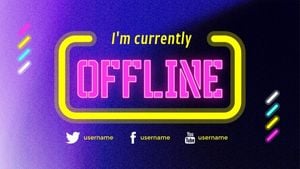 leave, gaming, game, Gradient Neon Stream Twitch Offline Twitch Offline Banner Template