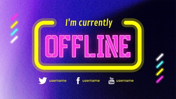 Customizable Gradient Neon Stream Twitch Offline Twitch Offline Banner ...