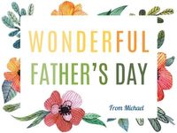 festival, fathers day, dad, Monogrammed Wonderful Father's Day Card Template