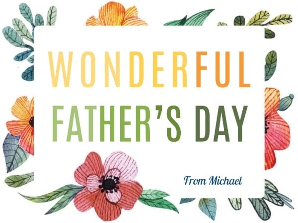 Monogrammed Wonderful Father's Day Card