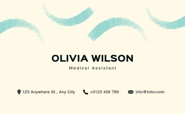clinic, hospital, health, Soft Yellow Minimal Brush Medical Assistant Business Card Template