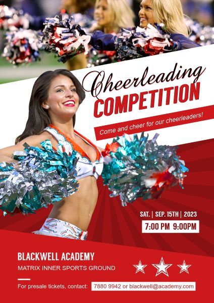 cheerleaders, cheerleading, club, Cheer-leading Competition Poster Template