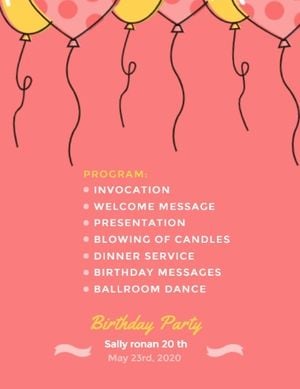 聚会, togetherness, event, Birthday Party Program Template