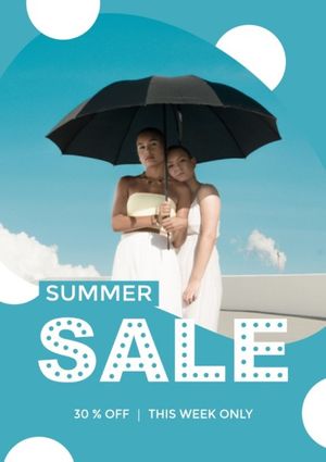 makeup, cosmetics, life, Blue Summer Promotion  Flyer Template