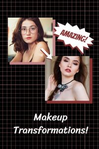 beauty, comparison, difference, Makeup Transformation Pinterest Post Template