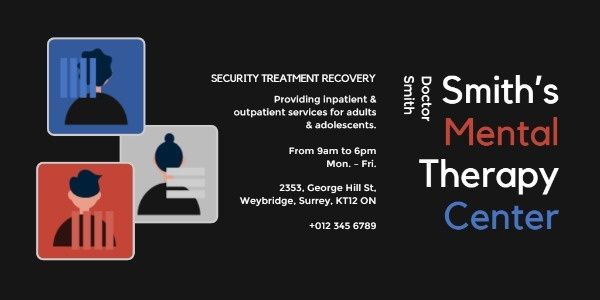 mental, security, treatment, Therapy Center Twitter Post Template