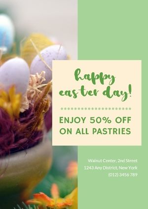 promotion, food, bread, Easter Day Sale Poster Template
