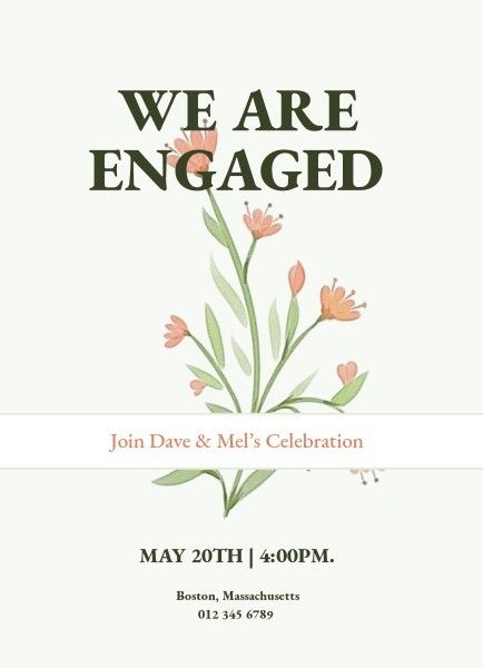celebration, engaged, party, Wedding Announcement Template