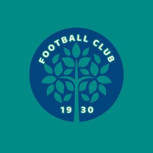 football logo, soccer, team, Green And Blue Football Club Simple Tree Logo Template