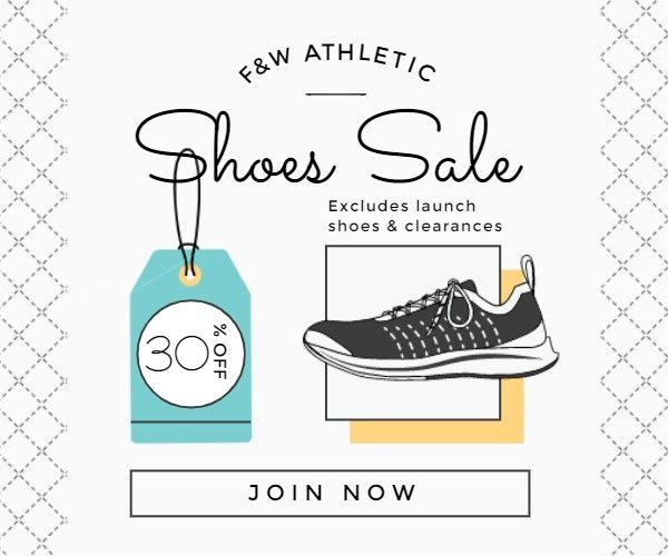 promotion, discount, online sale, Online Sports Shoes Sale Medium Rectangle Template