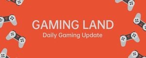 video games, daily, controllers, Orange Gaming Videos Twitch Banner Template