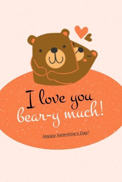 romantic, romance, love, Valentine's Day Cute Bear Pinterest Post Template