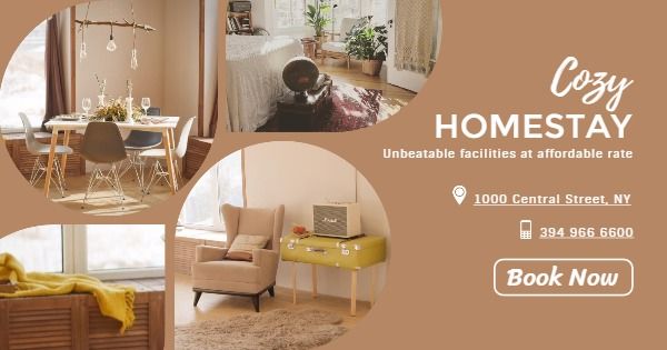 sale, sales, business, Collage Homestay Facebook Ad Medium Template