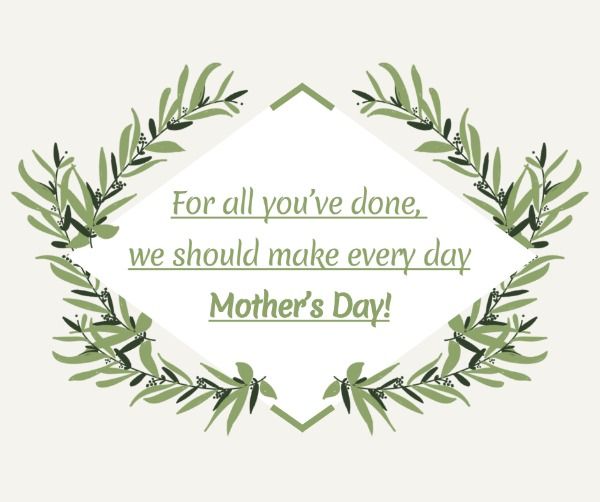 mothers day, thank you, thanks, Leaves mother's day Facebook Post Template