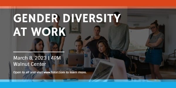 Grey Gender Diversity At Work Poster Twitter Post