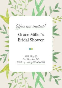 bridal shower party, single party, party, Simple Bridal Shower Invitation Template