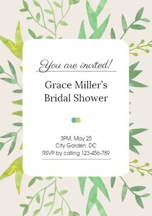 bridal shower party, single party, party, Simple Bridal Shower Invitation Template
